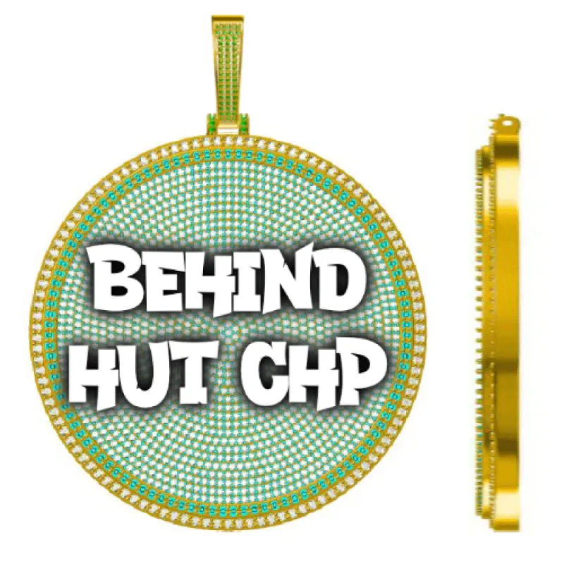 CUSTOM LETTER NECKLACE 3D BIG DISC sold by The GUU Shop