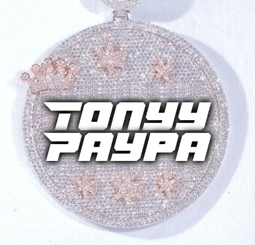 CUSTOM LETTER NECKLACE 3D BIG CROWN DISC sold by The GUU Shop