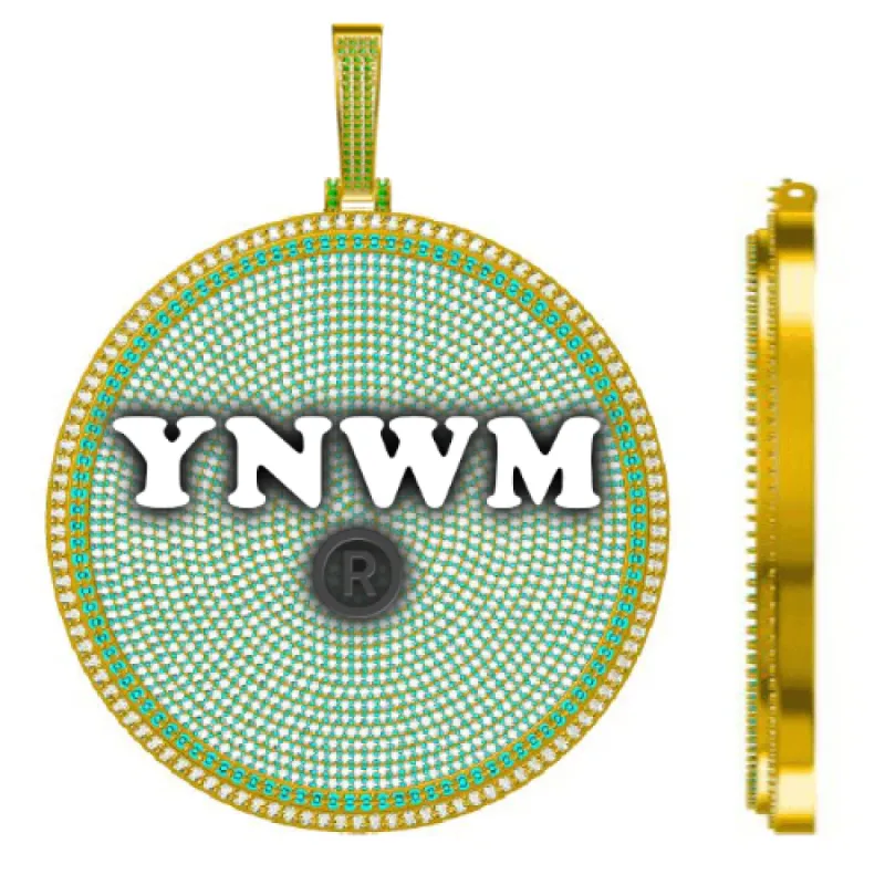 CUSTOM LETTER NECKLACE 3D BIG DISC sold by The GUU Shop