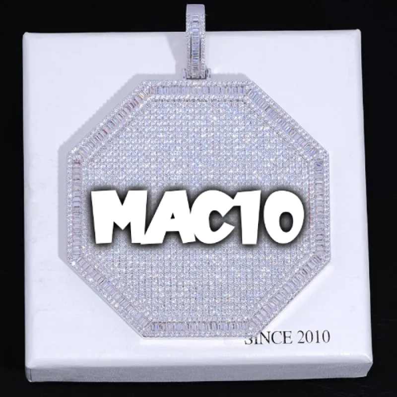 CUSTOM LETTER NECKLACE 3D BIG OCTAGON sold by The GUU Shop