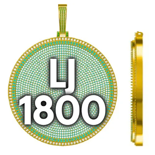 CUSTOM LETTER NECKLACE 3D BIG DISC sold by The GUU Shop