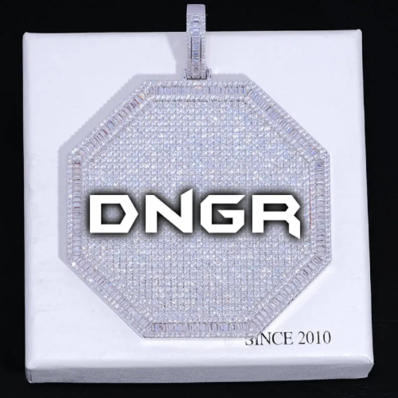 CUSTOM LETTER NECKLACE 3D BIG OCTAGON sold by The GUU Shop