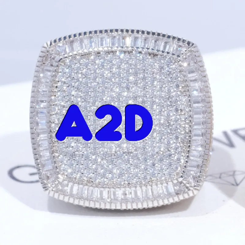 CUSTOM LETTER 3D ICED RING sold by The GUU Shop