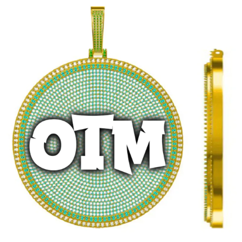 CUSTOM LETTER NECKLACE 3D BIG DISC sold by The GUU Shop