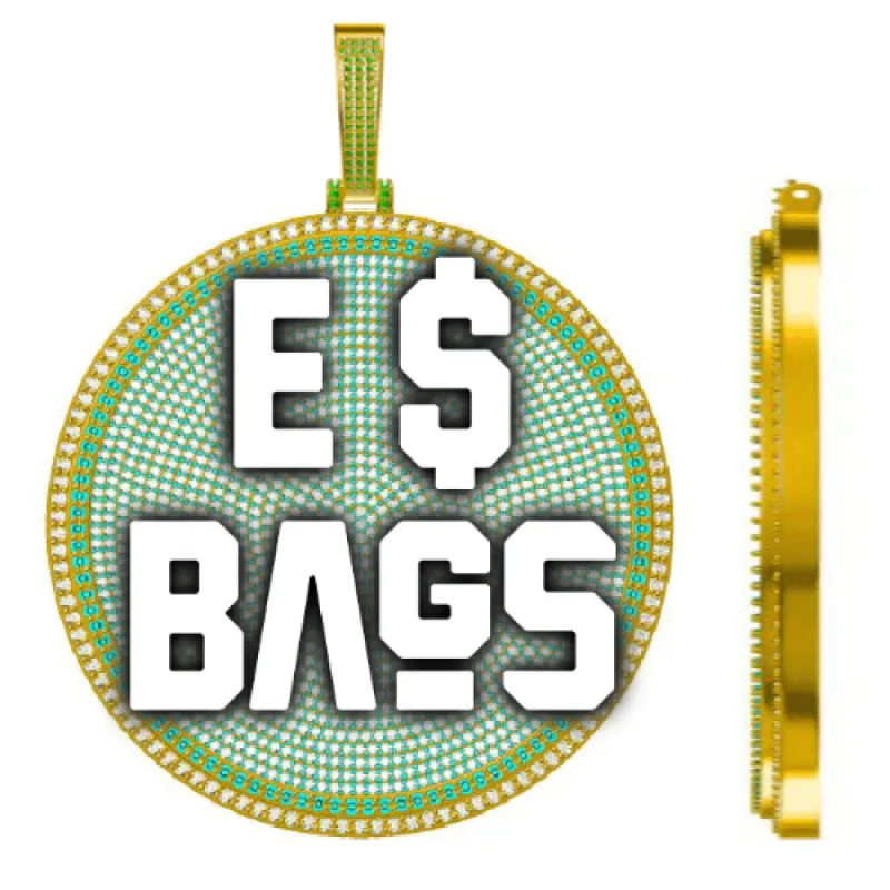 CUSTOM LETTER NECKLACE 3D BIG DISC sold by The GUU Shop