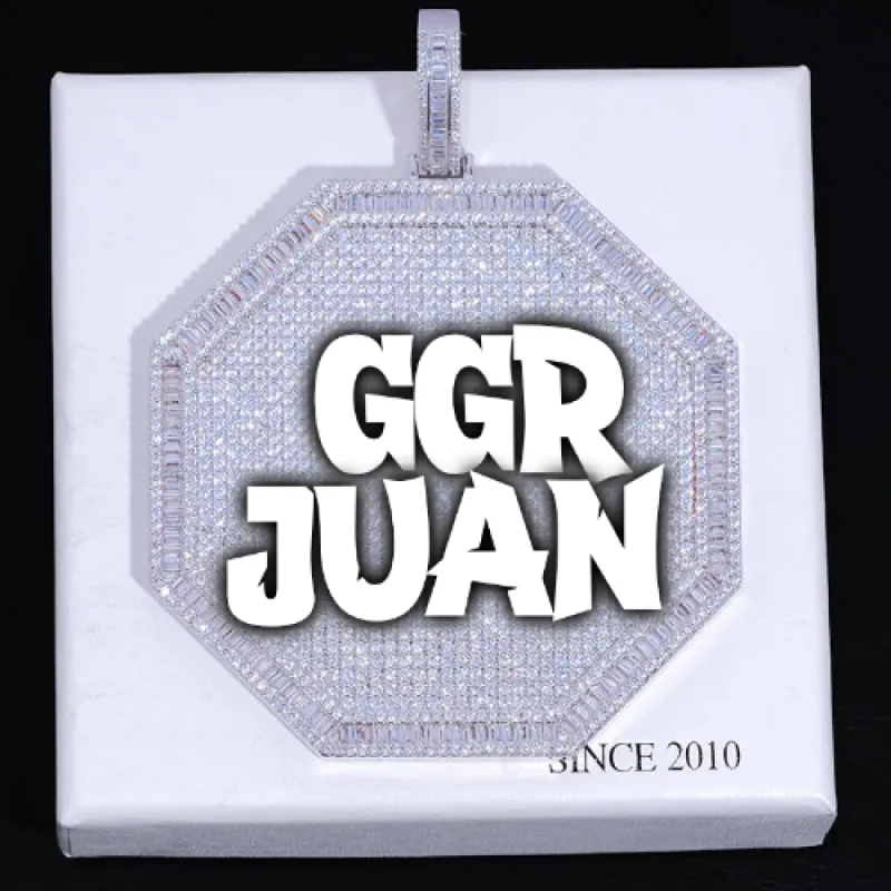 CUSTOM LETTER NECKLACE 3D BIG OCTAGON sold by The GUU Shop