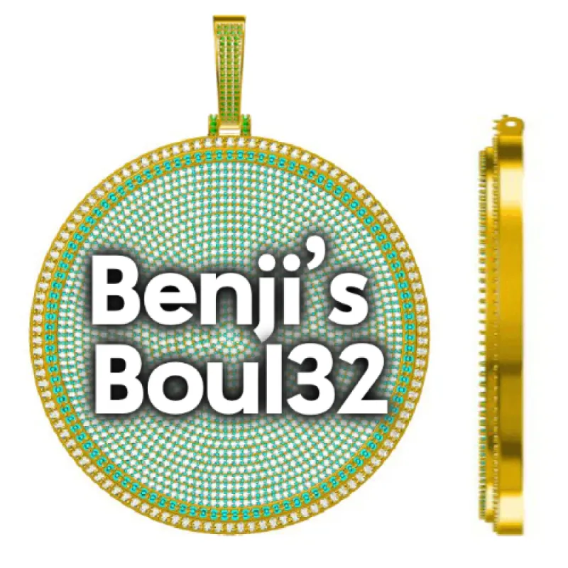 CUSTOM LETTER NECKLACE 3D BIG DISC sold by The GUU Shop