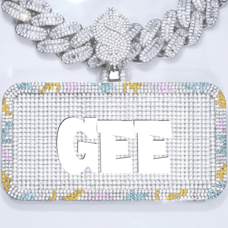 CUSTOM LETTER NECKLACE 3D COLORFUL SQUARE sold by The GUU Shop