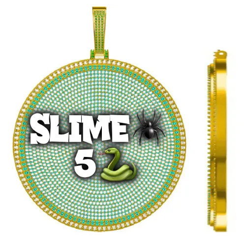 CUSTOM LETTER NECKLACE 3D BIG DISC sold by The GUU Shop