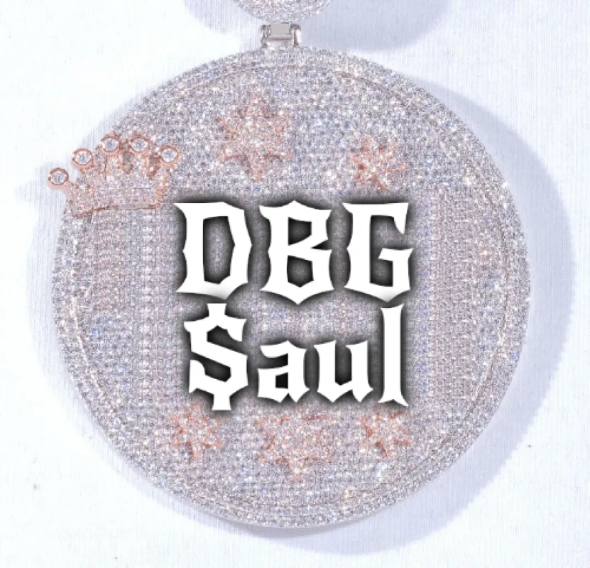 CUSTOM LETTER NECKLACE 3D BIG CROWN DISC sold by The GUU Shop