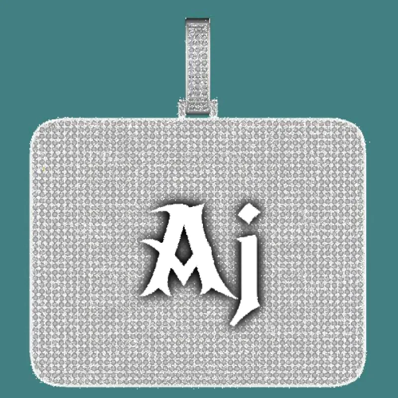 CUSTOM LETTER NECKLACE 3D BIG SQUARE sold by The GUU Shop