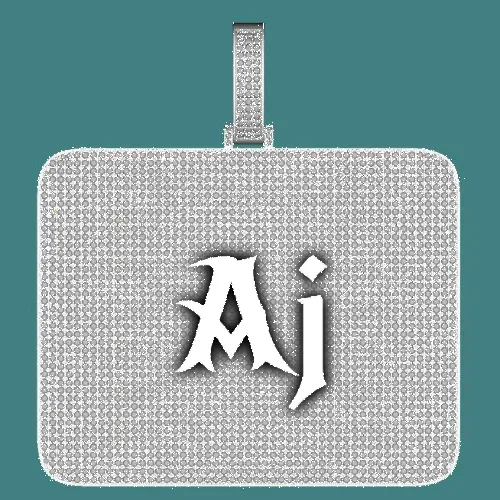 CUSTOM LETTER NECKLACE 3D BIG SQUARE sold by The GUU Shop