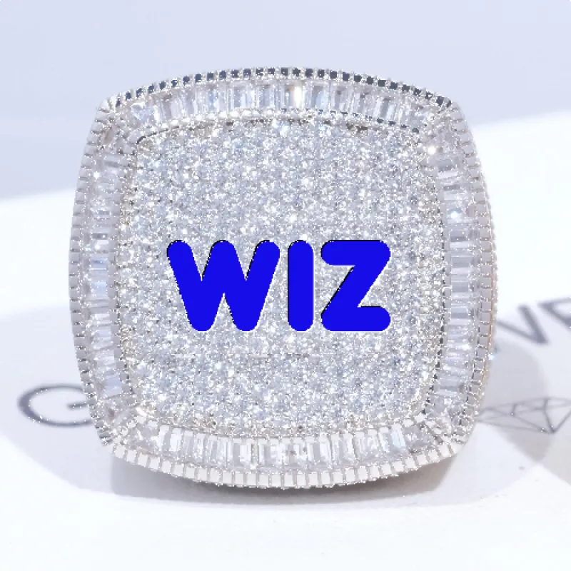 CUSTOM LETTER 3D ICED RING sold by The GUU Shop