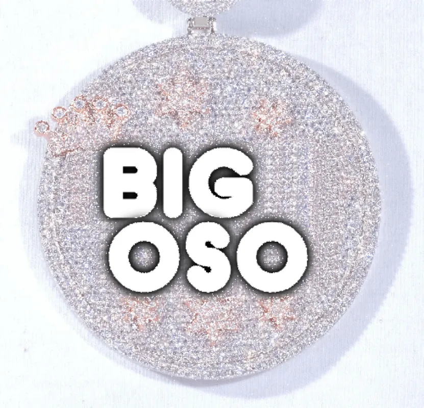 CUSTOM LETTER NECKLACE 3D BIG CROWN DISC sold by The GUU Shop