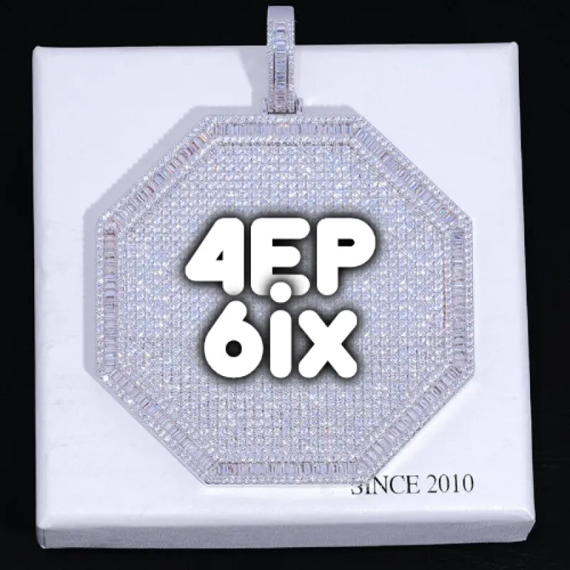 CUSTOM LETTER NECKLACE 3D BIG OCTAGON sold by The GUU Shop