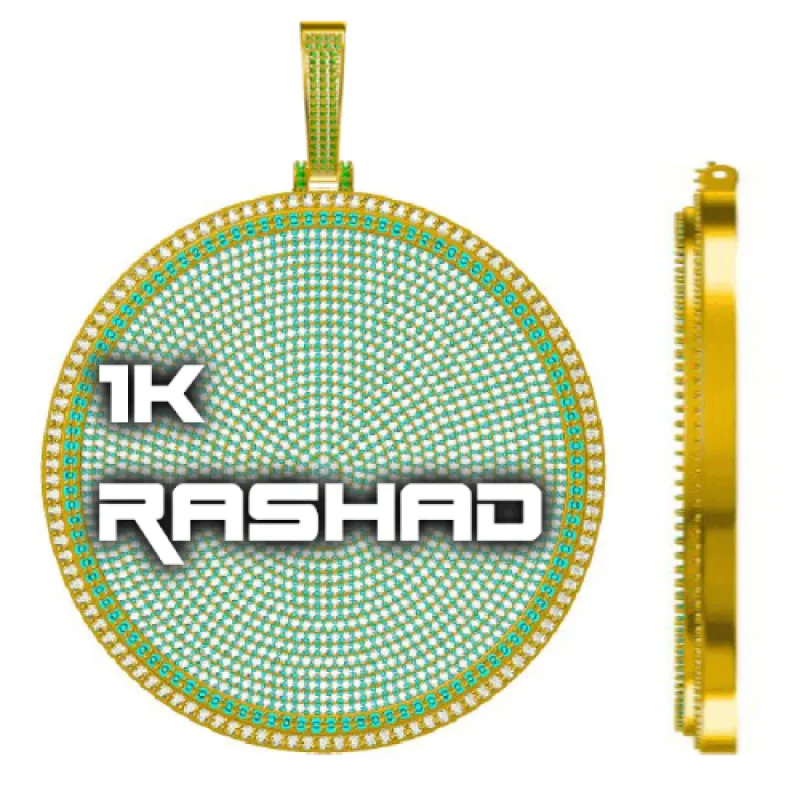 CUSTOM LETTER NECKLACE 3D BIG DISC sold by The GUU Shop