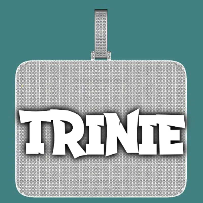 CUSTOM LETTER NECKLACE 3D BIG SQUARE sold by The GUU Shop