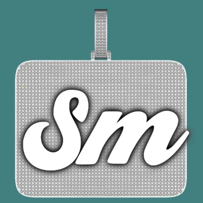 CUSTOM LETTER NECKLACE 3D BIG SQUARE sold by The GUU Shop