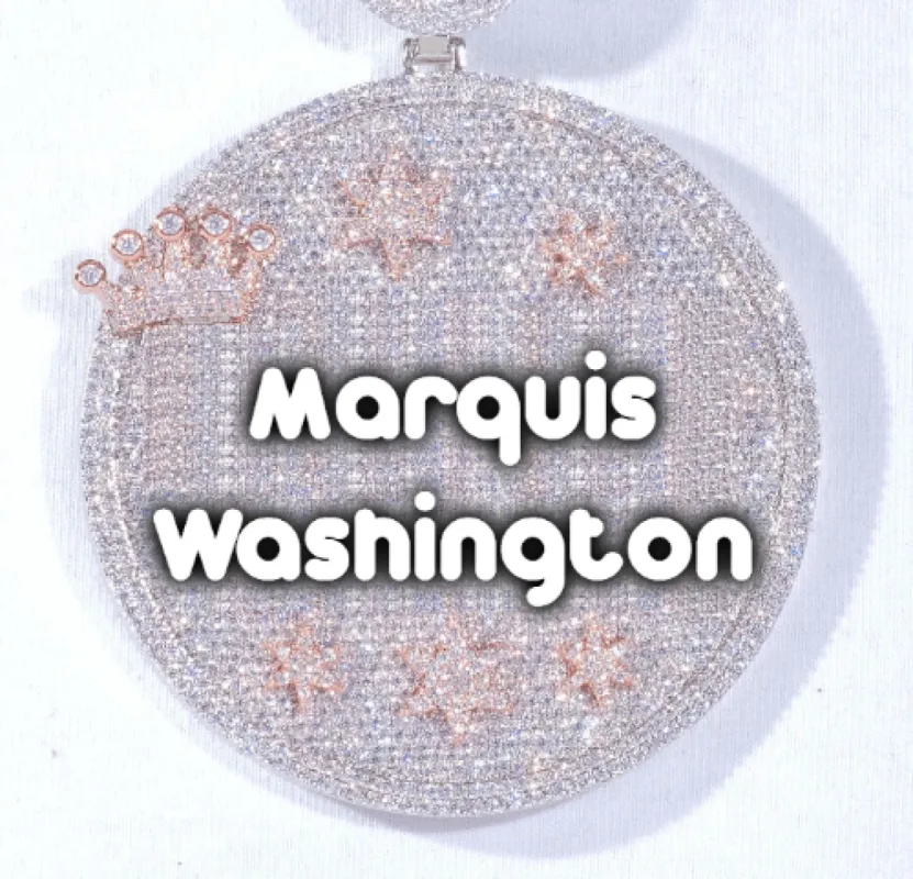 CUSTOM LETTER NECKLACE 3D BIG CROWN DISC sold by The GUU Shop