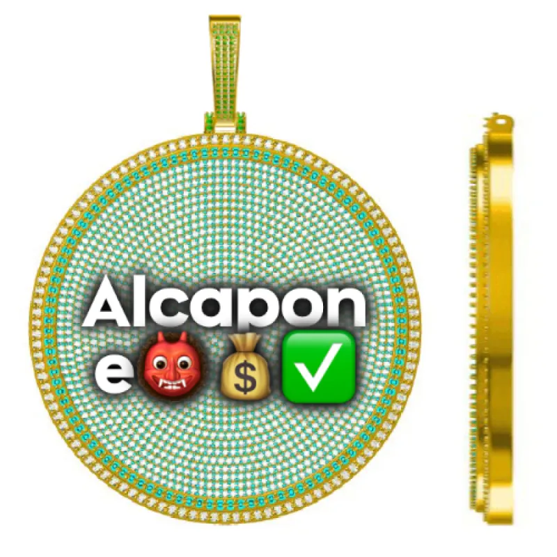 CUSTOM LETTER NECKLACE 3D BIG DISC sold by The GUU Shop