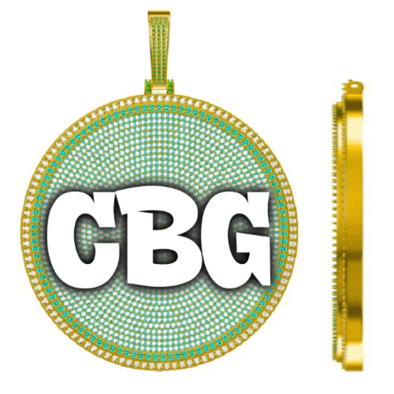 CUSTOM LETTER NECKLACE 3D BIG DISC sold by The GUU Shop