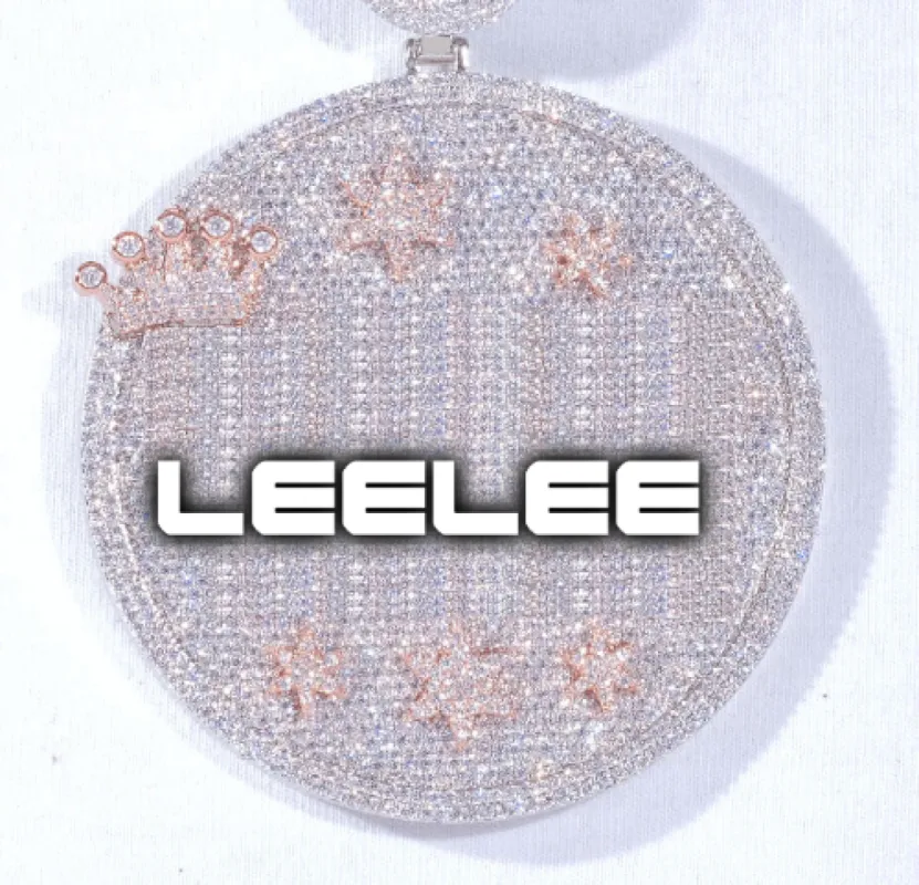 CUSTOM LETTER NECKLACE 3D BIG CROWN DISC sold by The GUU Shop