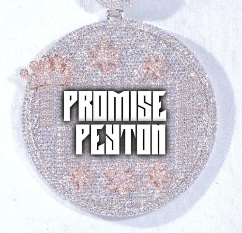 CUSTOM LETTER NECKLACE 3D BIG CROWN DISC sold by The GUU Shop