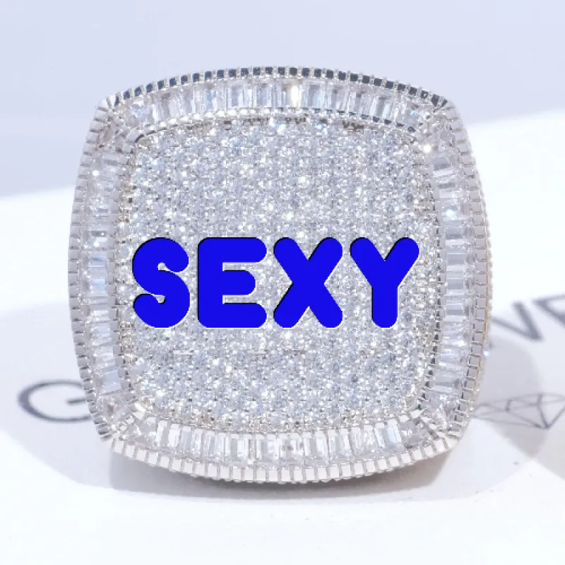 CUSTOM LETTER 3D ICED RING sold by The GUU Shop