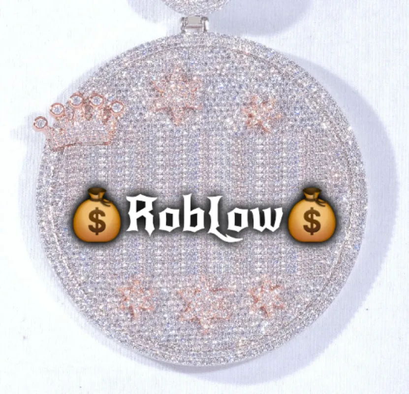 CUSTOM LETTER NECKLACE 3D BIG CROWN DISC sold by The GUU Shop