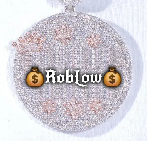 CUSTOM LETTER NECKLACE 3D BIG CROWN DISC sold by The GUU Shop