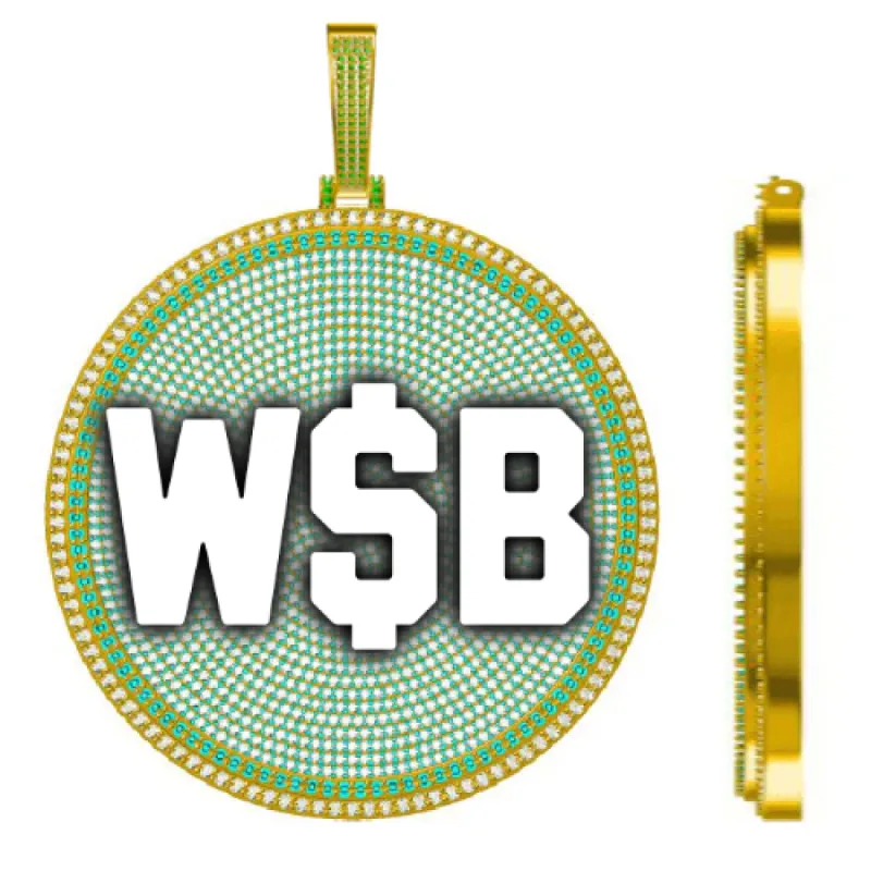 CUSTOM LETTER NECKLACE 3D BIG DISC sold by The GUU Shop