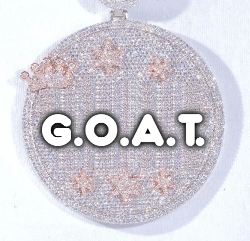 CUSTOM LETTER NECKLACE 3D BIG CROWN DISC sold by The GUU Shop