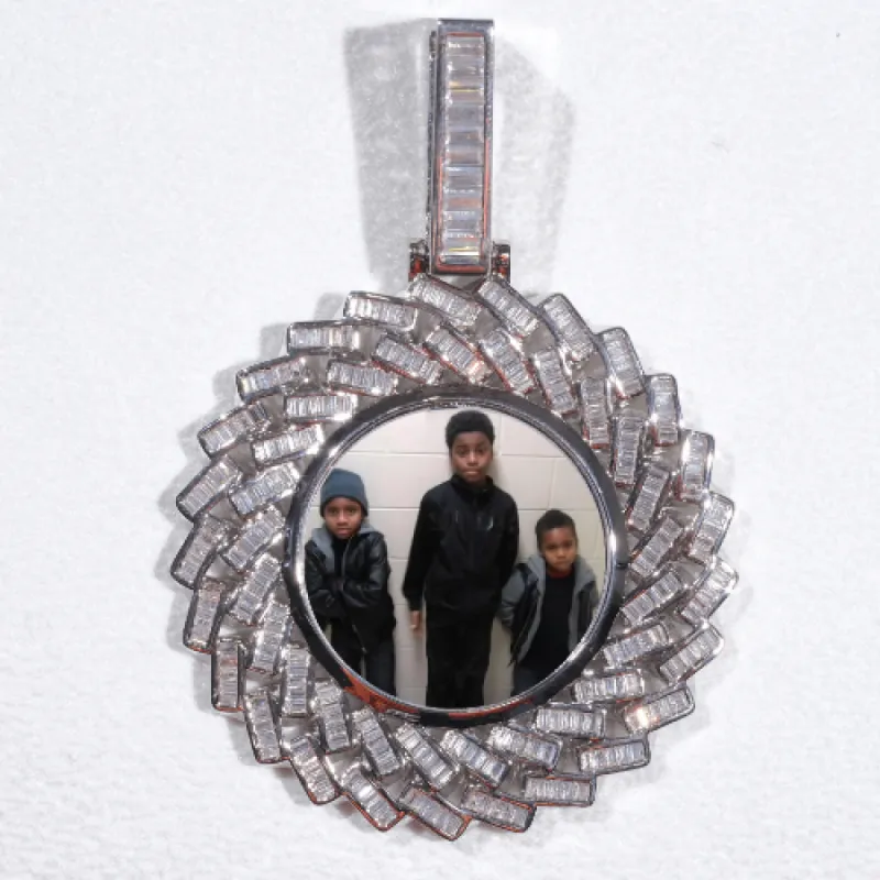 Large 3D Baguette Custom Picture Pendant sold by The GUU Shop