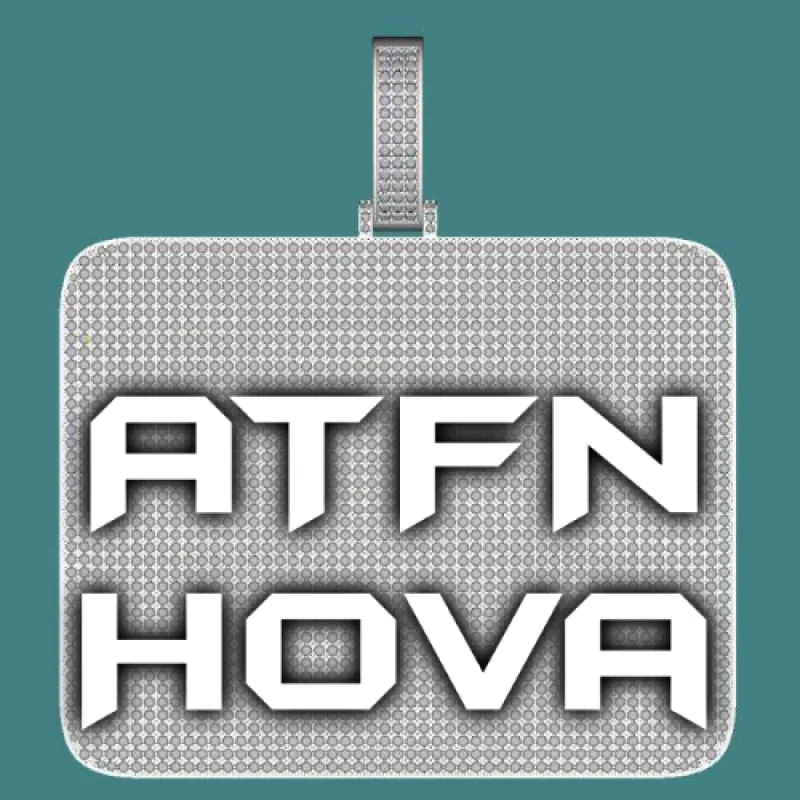 CUSTOM LETTER NECKLACE 3D BIG SQUARE sold by The GUU Shop