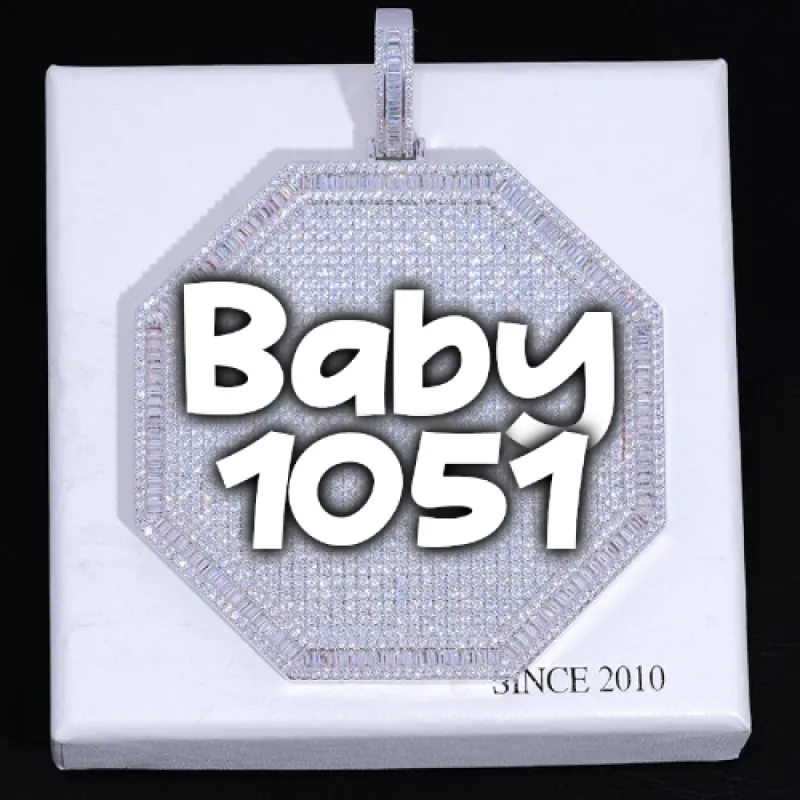 CUSTOM LETTER NECKLACE 3D BIG OCTAGON sold by The GUU Shop