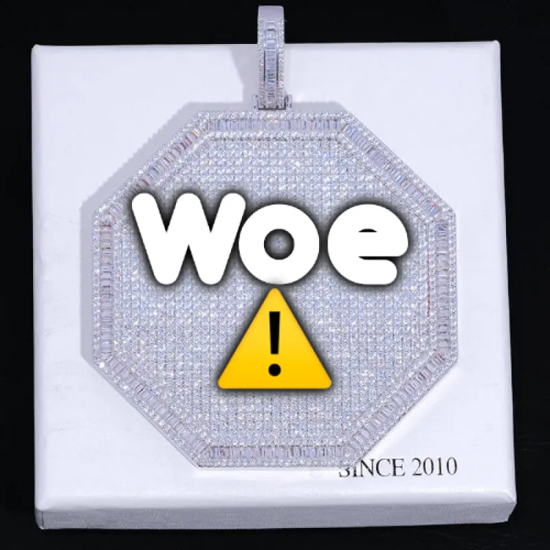 CUSTOM LETTER NECKLACE 3D BIG OCTAGON sold by The GUU Shop