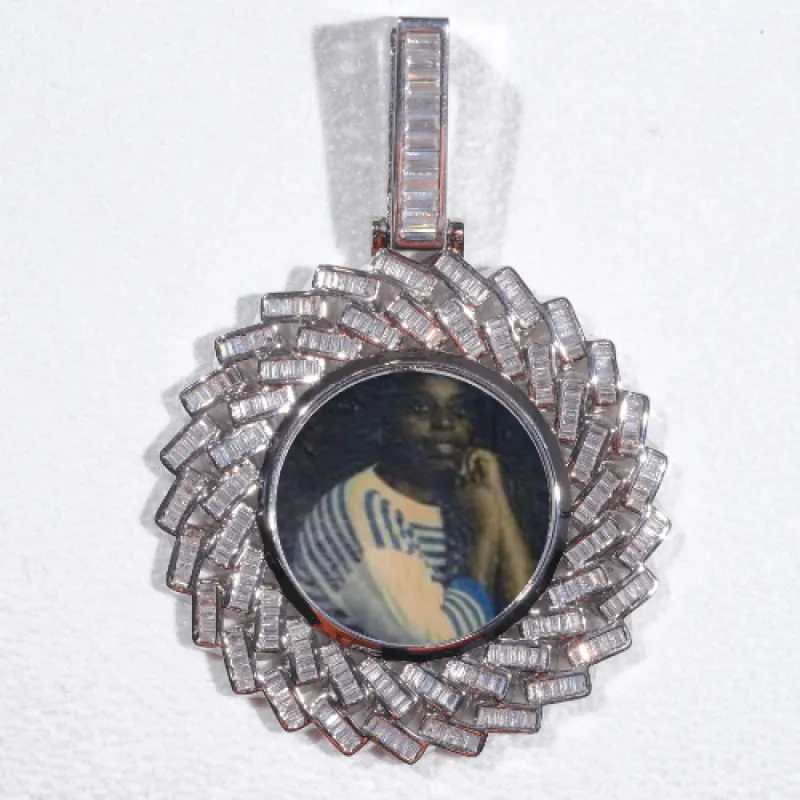 Large 3D Baguette Custom Picture Pendant sold by The GUU Shop