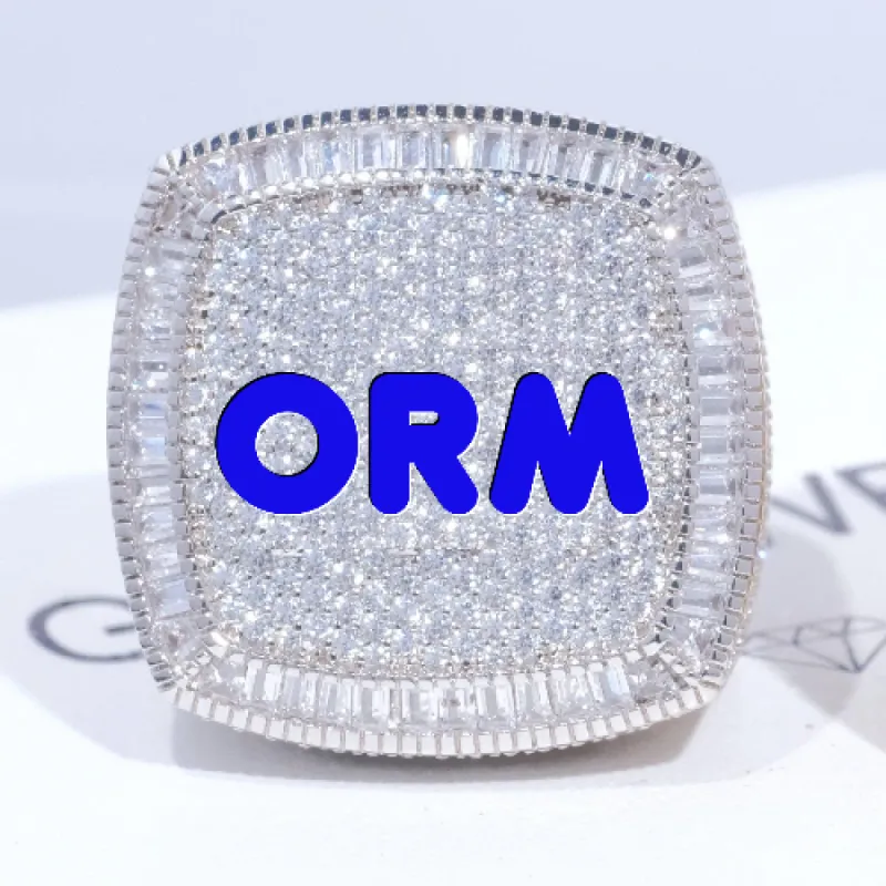 CUSTOM LETTER 3D ICED RING sold by The GUU Shop