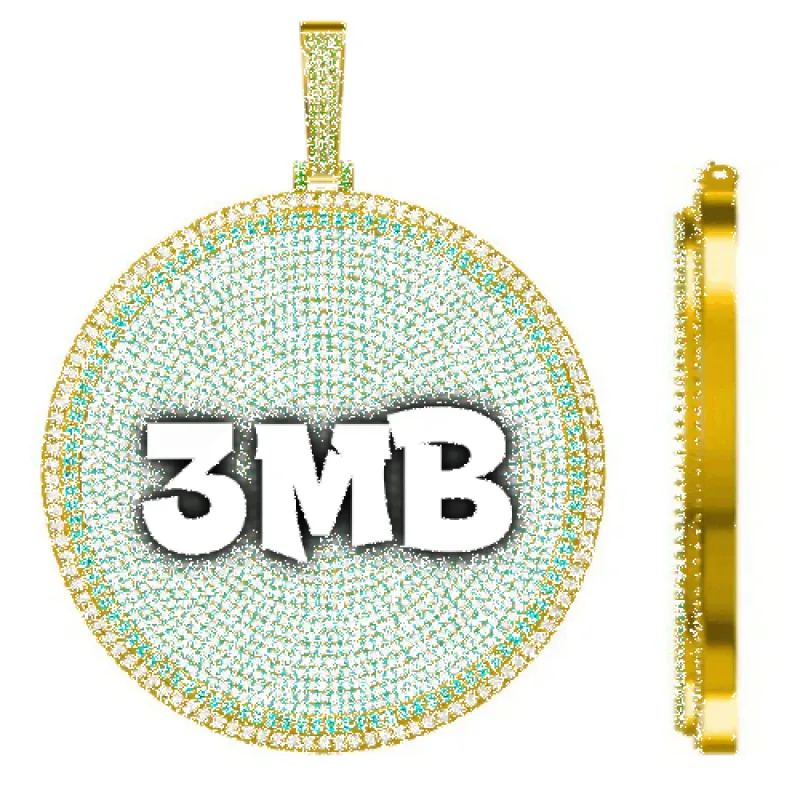 CUSTOM LETTER NECKLACE 3D BIG DISC sold by The GUU Shop