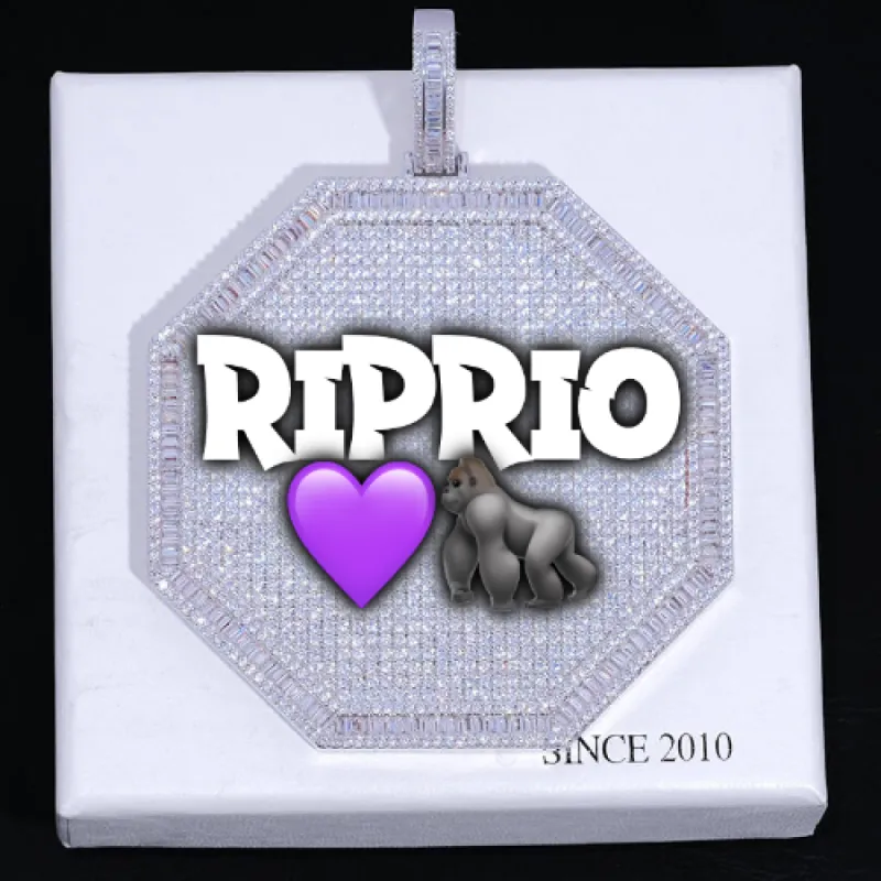 CUSTOM LETTER NECKLACE 3D BIG OCTAGON sold by The GUU Shop