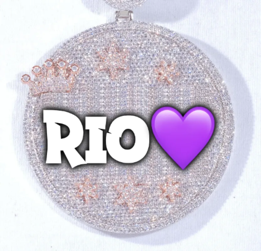 CUSTOM LETTER NECKLACE 3D BIG CROWN DISC made by The GUU Shop