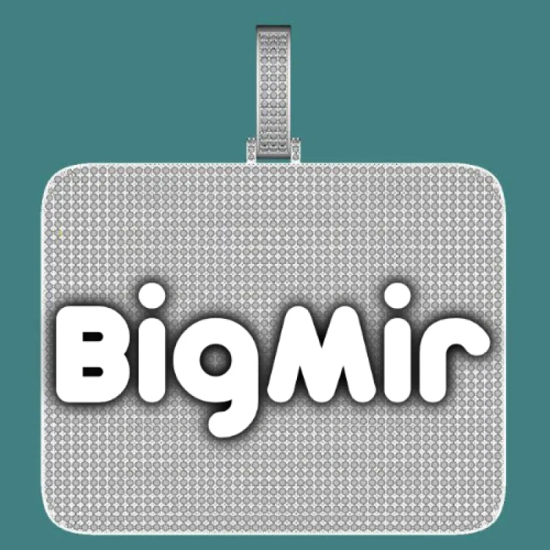 CUSTOM LETTER NECKLACE 3D BIG SQUARE sold by The GUU Shop