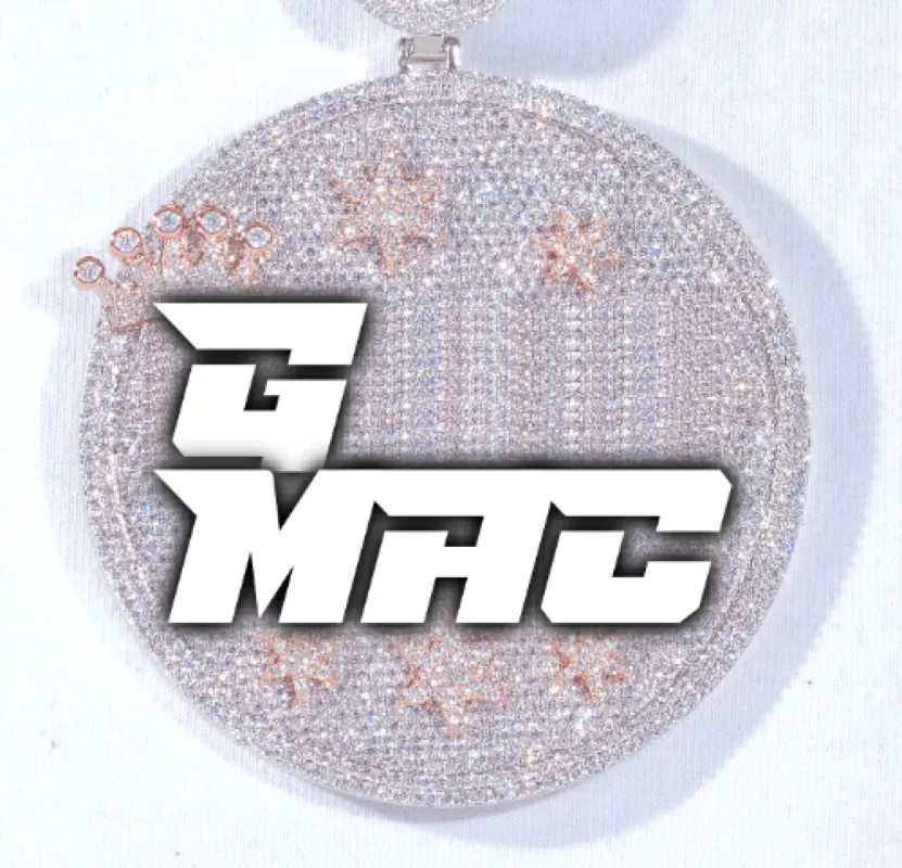 CUSTOM LETTER NECKLACE 3D BIG CROWN DISC sold by The GUU Shop
