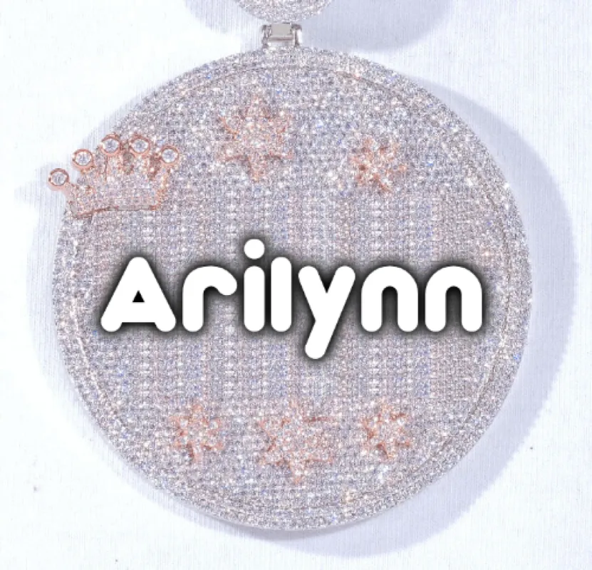 CUSTOM LETTER NECKLACE 3D BIG CROWN DISC made by The GUU Shop