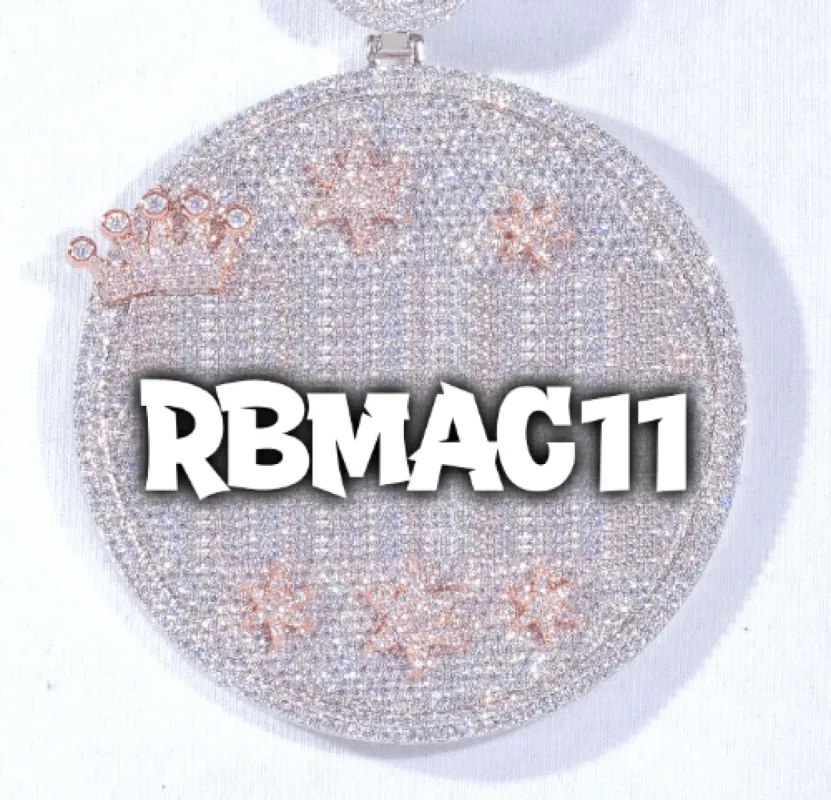 CUSTOM LETTER NECKLACE 3D BIG CROWN DISC sold by The GUU Shop