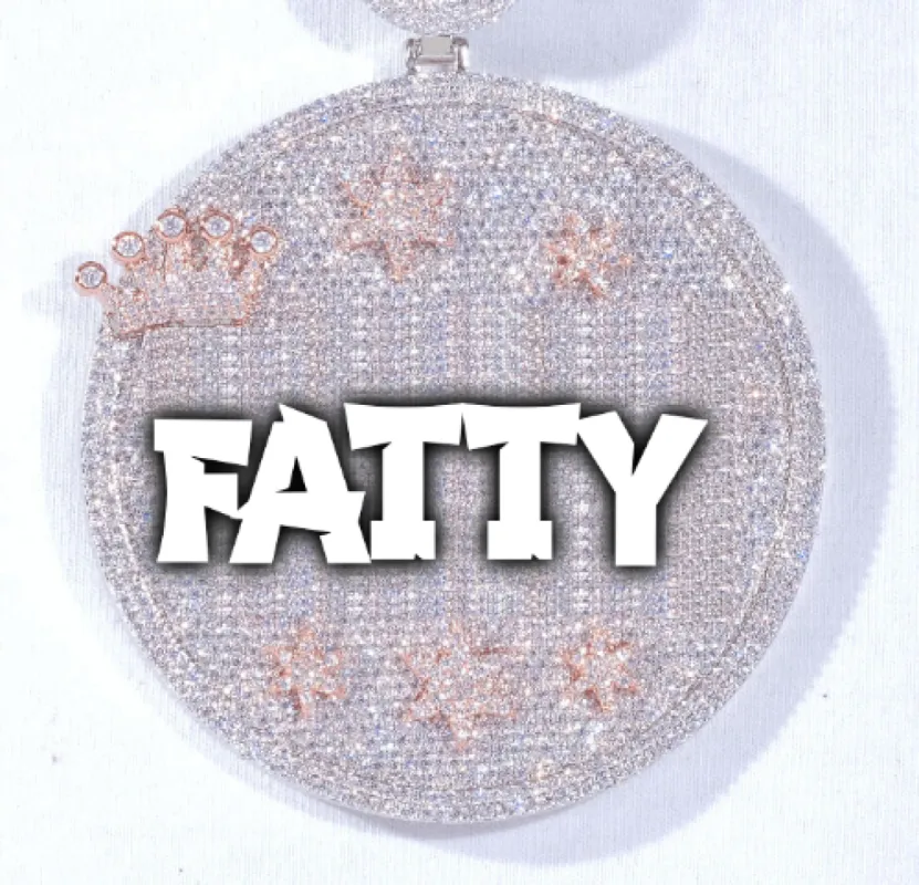 CUSTOM LETTER NECKLACE 3D BIG CROWN DISC sold by The GUU Shop