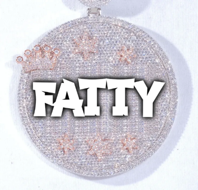 CUSTOM LETTER NECKLACE 3D BIG CROWN DISC sold by The GUU Shop