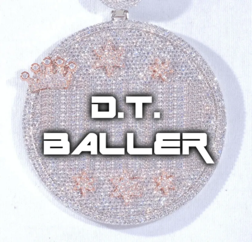 CUSTOM LETTER NECKLACE 3D BIG CROWN DISC sold by The GUU Shop