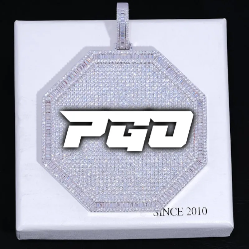 CUSTOM LETTER NECKLACE 3D BIG OCTAGON sold by The GUU Shop
