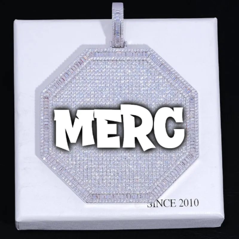 CUSTOM LETTER NECKLACE 3D BIG OCTAGON sold by The GUU Shop